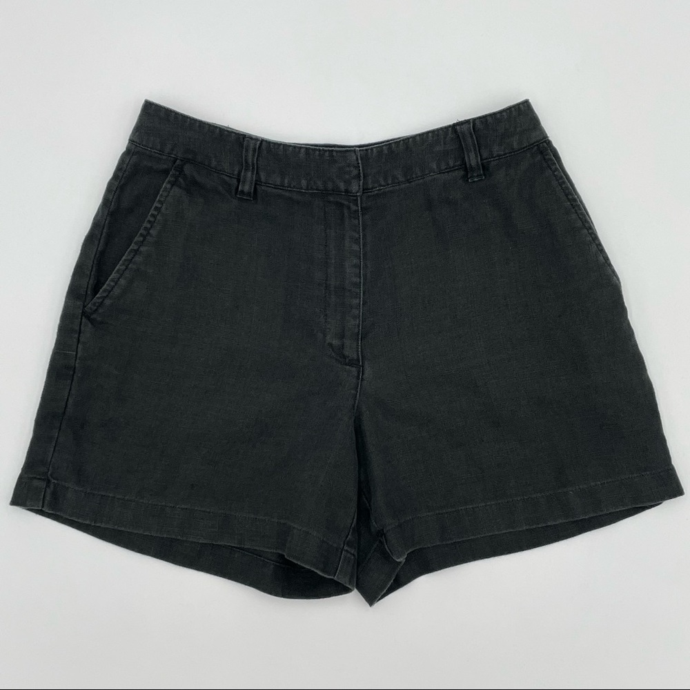 Ann Taylor Black Soft Linen Shorts Summer Casual Zipper Pockets Size 4 - Picture 1 of 6